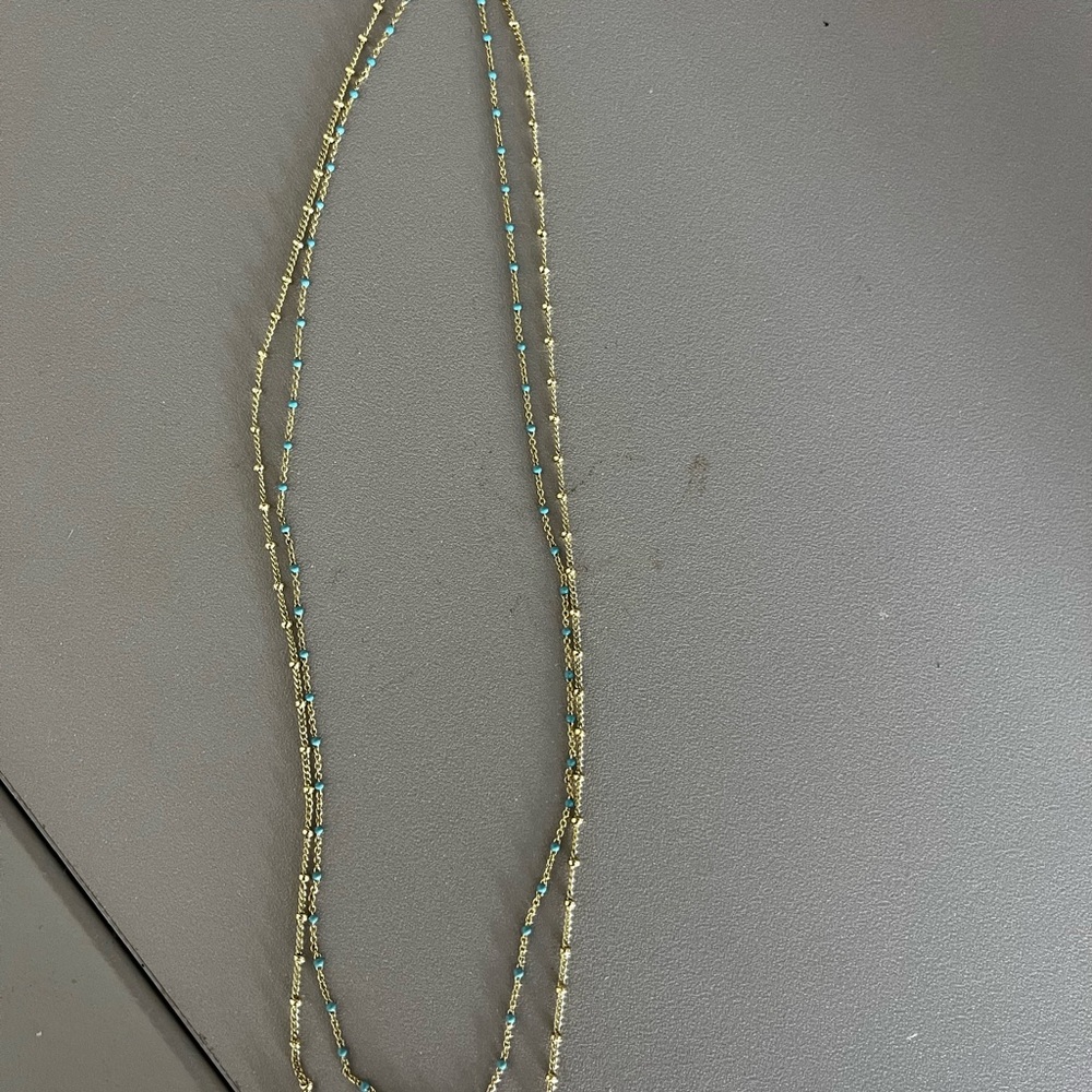 Elegant Gold and Blue Beaded Necklace